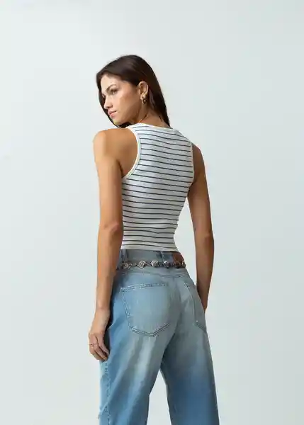 Camiseta Mujer Crudo Preteñido Talla M Naf Naf