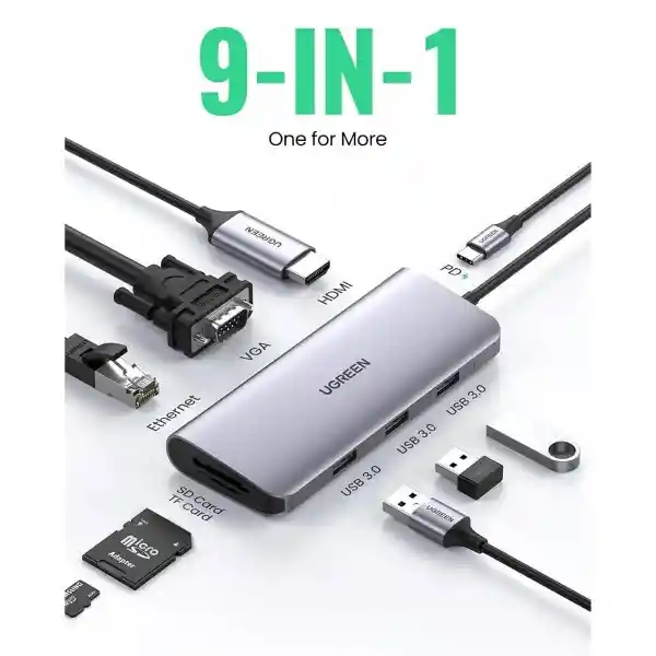Convertidor Macbook Usb-c 9 En 1 Ugreen 40873