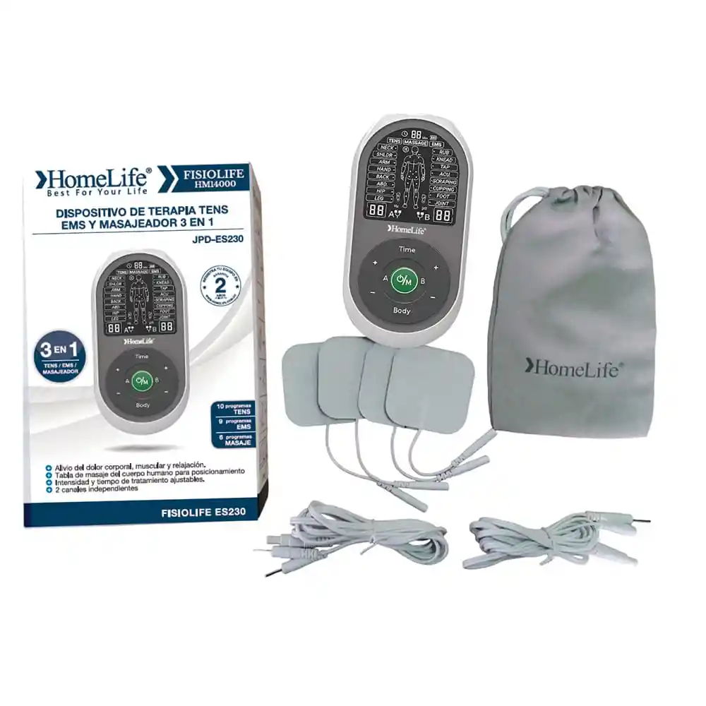 Electroestimulador Homelife Tens/ Ems/ Masajeador