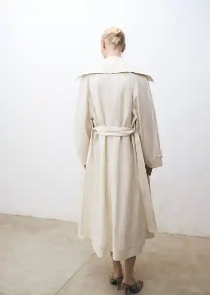 Abrigo Trench Paper Crudo Talla S Mujer Mango