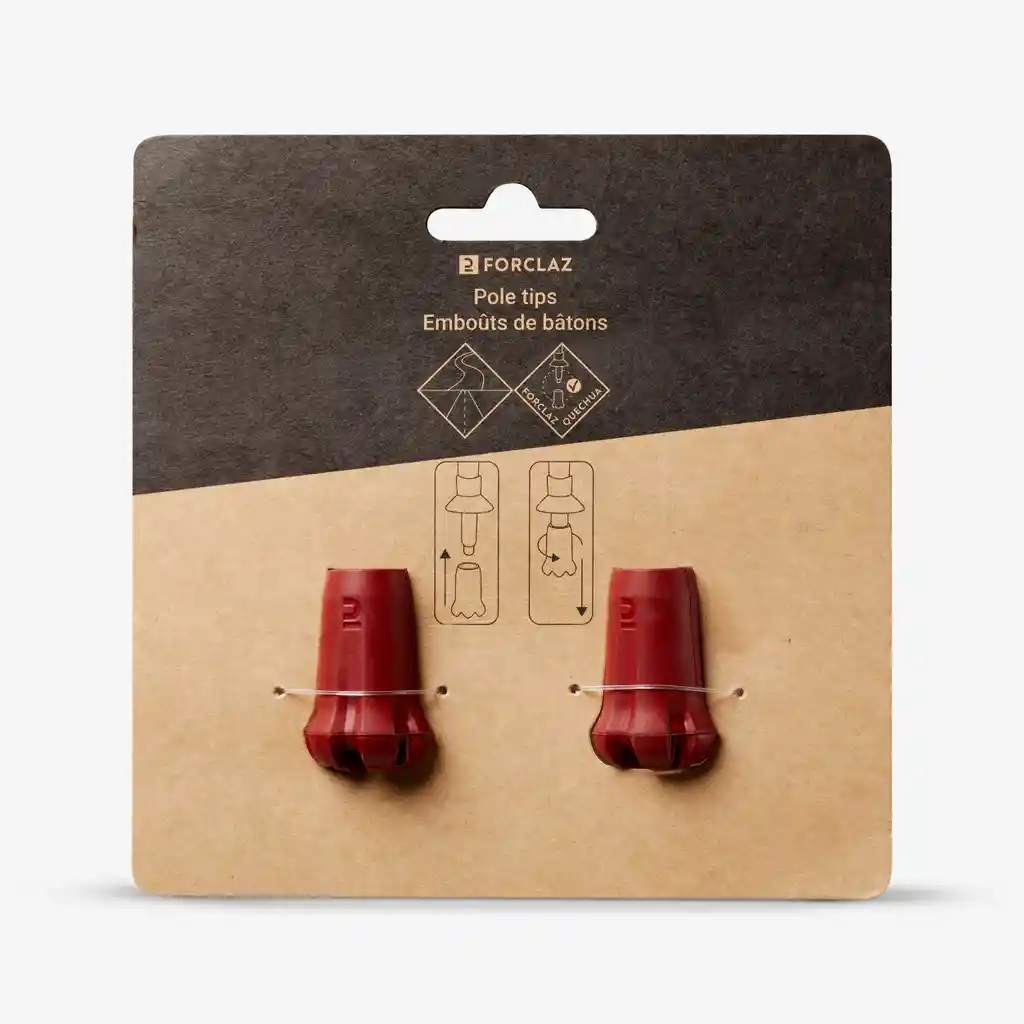 Amortiguadores Para Bastón de Trekking Para Adultos Forclaz Rojo