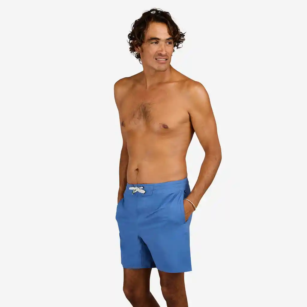 Pantaloneta Playera de Baño Larga Para Hombre Olaian 500 Azul