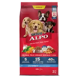 Comida para perros Cachorros Alpo con carne,pollo,cereales y vegetales x 2 kg