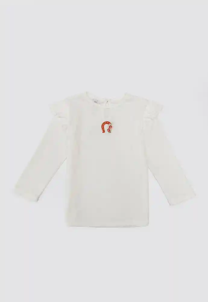 Camiseta Manga Larga 18/24mese-ivory