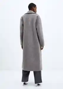 Abrigo Fluffy Gris Claro Vigore Talla XS Mujer Mango