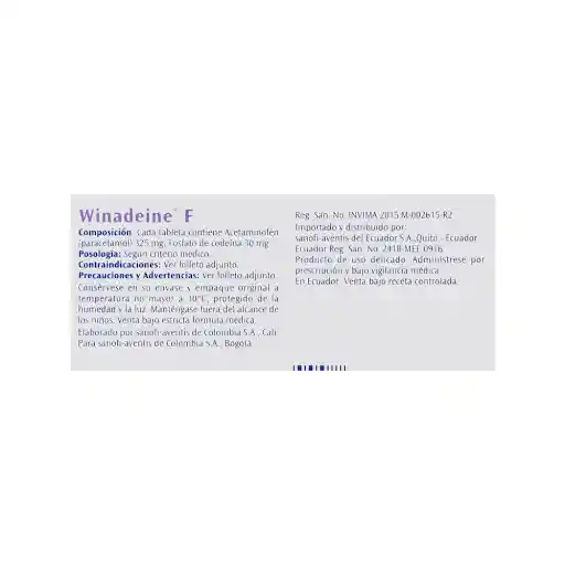 Winadeine F (325 mg/30 mg) 