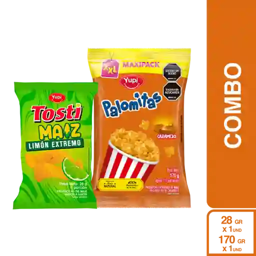 Combo Pasabocas Maiz Limón Extremo + Yupi Palomita Maíz Caramelo