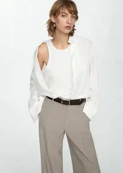 Camisa Lima Offwhite Talla 28 Mujer Mango