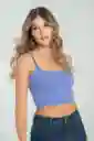 Crop Top Tiras Malibu Color Morado Brillante Talla S Ragged