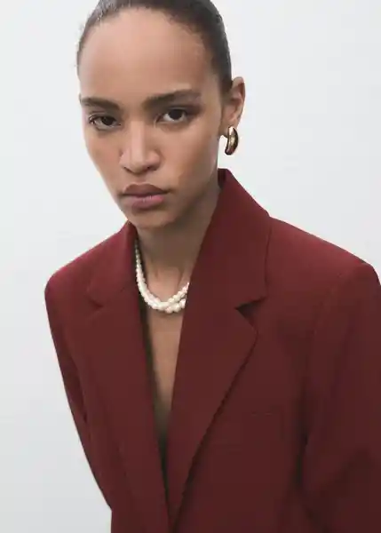Blazer Americana Dani Pimentón Talla S Mujer Mango
