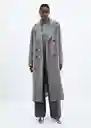 Abrigo Fluffy Gris Claro Vigore Talla XS Mujer Mango