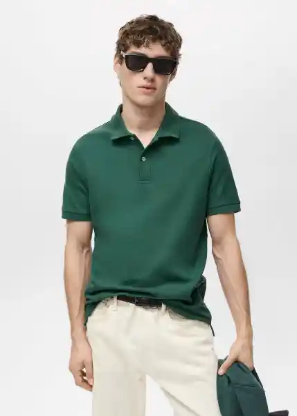Camiseta Polo Rea Botella Talla M Hombre Mango