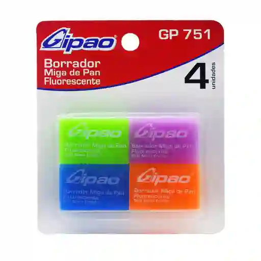 Kit Borrador Fluoresente X4 Gipao