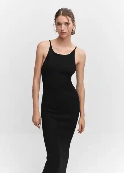 Vestido Martinez Negro Talla 24 Mujer Mango