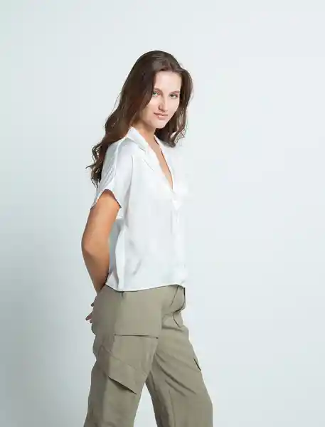 Camisa Peralpes Mujer Crudo Puro Claro Talla L 019E360 Naf Naf