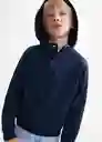 Buzo Sudadera Zipset Navy Talla 14 Niños Mango