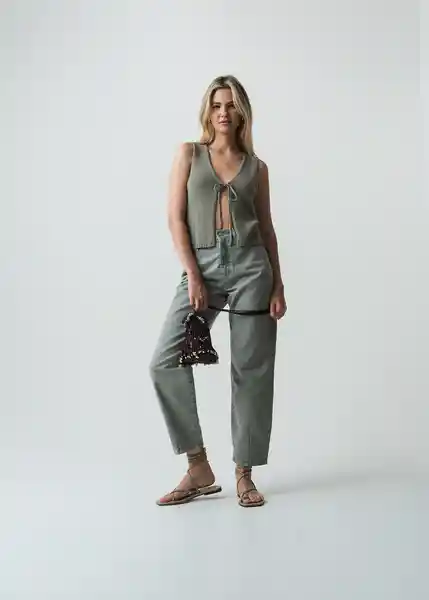 Pantalón Sorci Mujer Verde Calma Medio T 4 432G384 Naf Naf