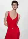 Top Lana Rojo Talla M Mujer Mango