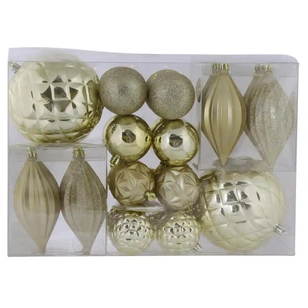 Set X 26 Bolas - Ornamentos Dorado Ref 130-9500324
