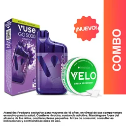 Combo Vuse go Vapeador 5000 Grape Ice + Velo Menta Verde 4 mg