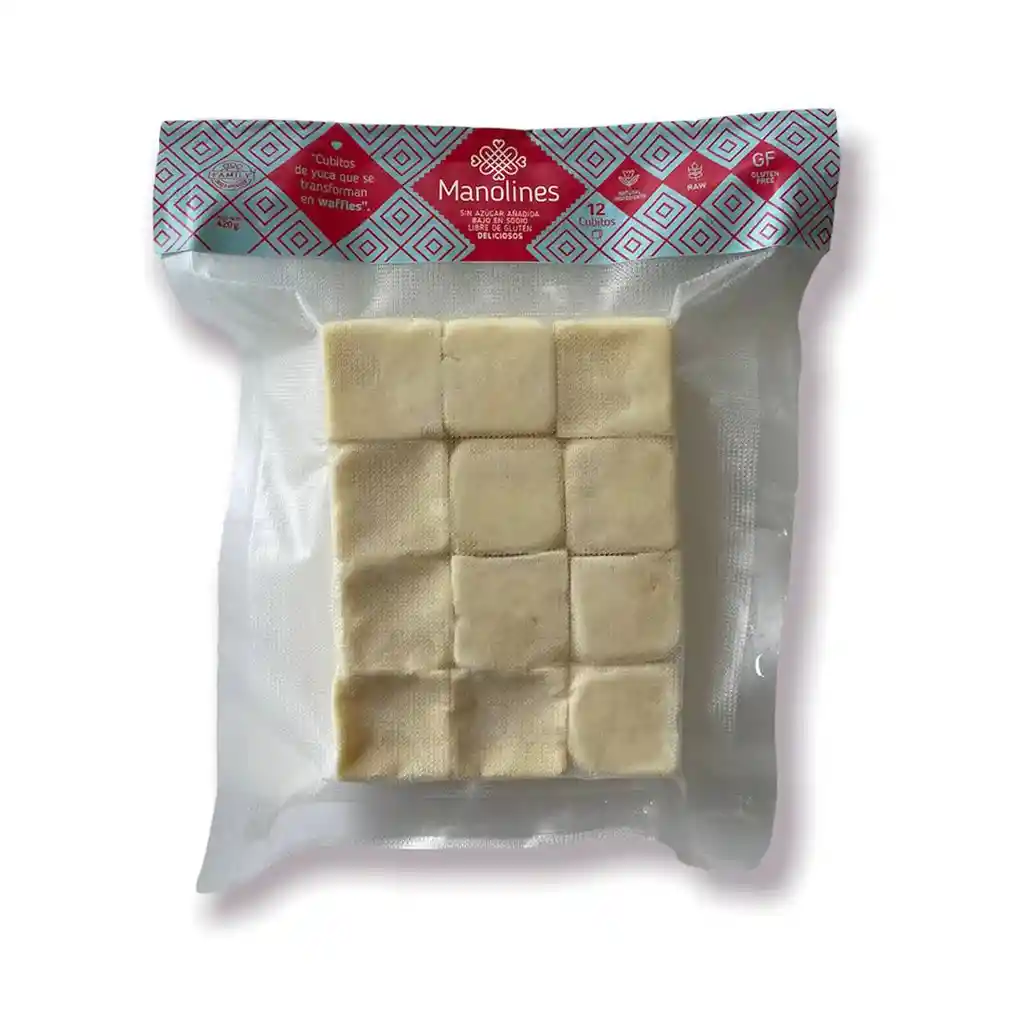 Manolines Cubitos de Yuca Transformados en Waffles sin Azúcar