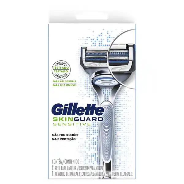 GILLETTE Skinguard Cuchilla de Afeitar Máquina de Afeitar Hombre con Piel Sensible Menos Irritación 1 Ud