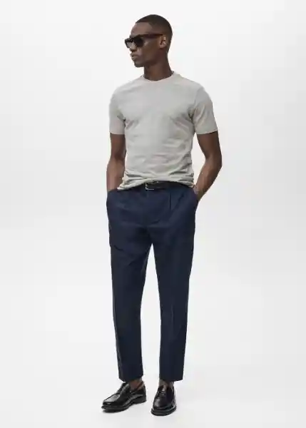 Camiseta Cherlo Gris Medio Vigoré Talla S Hombre Mango