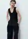 Pantalón Cubi Negro Talla 38 Mujer Mango