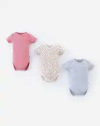 Set X3 de Bodies Manga Corta Color Surtido Bebita Lars Niña X3 Baby Fresh