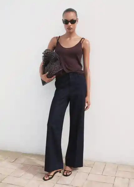 Pantalón Alba Tejano Soft Talla XS Mujer Mango