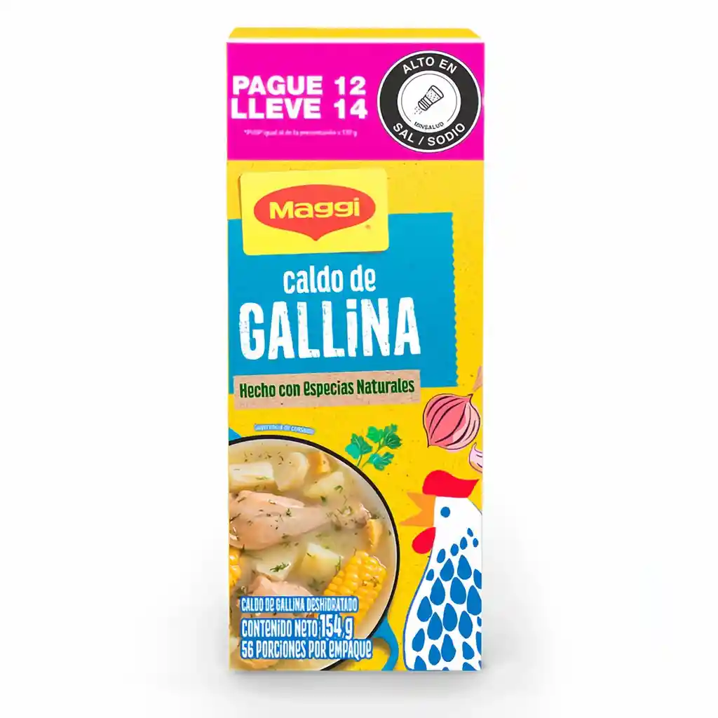 Maggi Caldo de Gallina en Cubos con Especias Naturales