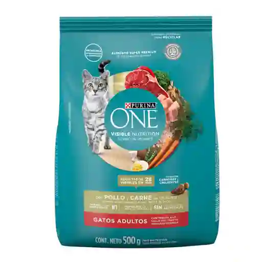 Comida para Gato Pollo y Carne Purina One x 500gr