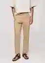 Pantalón Gino Beige Talla 40 Hombre Mango