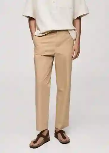 Pantalón Gino Beige Talla 40 Hombre Mango