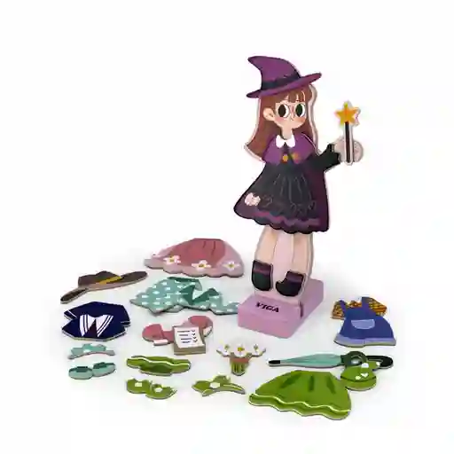 Viga Muñeca Magnética Para Vestir Niña