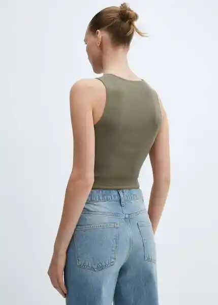 Top Hernan Khaki Talla XS Mujer Mango