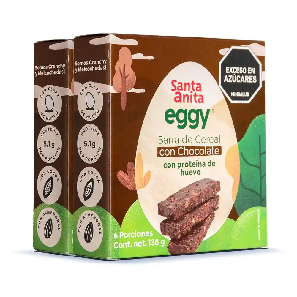 Eggy Barra Cereal Sabor Chocolate Santa Anita Proteina Huevo (276 Gr)