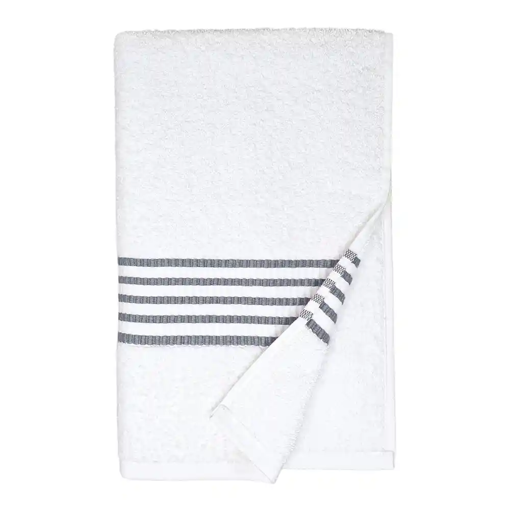 Toalla Cuerpo 70x140 Blanco Rayas Gris Cannon