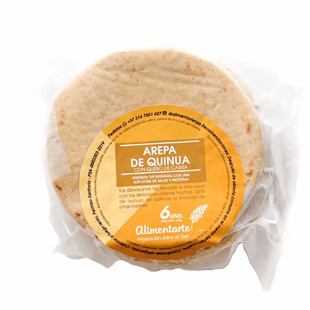 Alimentarte Arepas de Quinua Con Queso de Cabra