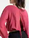  Camisa Qual Rosa Rubor Oscuro Talla L Naf-Naf 