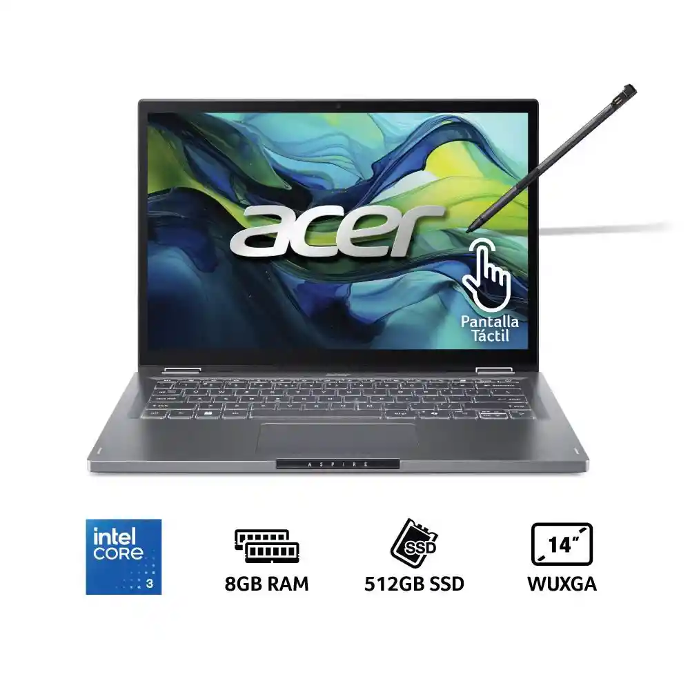 Computador Acer Portatil Asp1451mtn39cv Intel Core I3 100 u Ram 8 Gb 512 Gb Ssd Asp1451mtn39cv