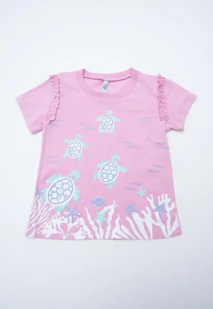 Camiseta Manga Corta 3t-rosado