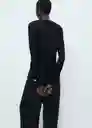 Cárdigan Bow Negro Talla XS Mujer Mango