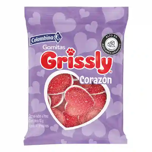 Grissly Gomitas en Forma de Corazón Sabor a Fresa