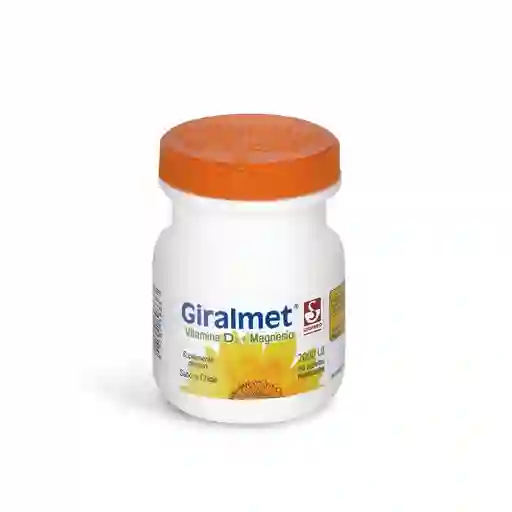 Giralmet Vitamina D3 y Magnesio Tableta Masticable Sabor Chicle