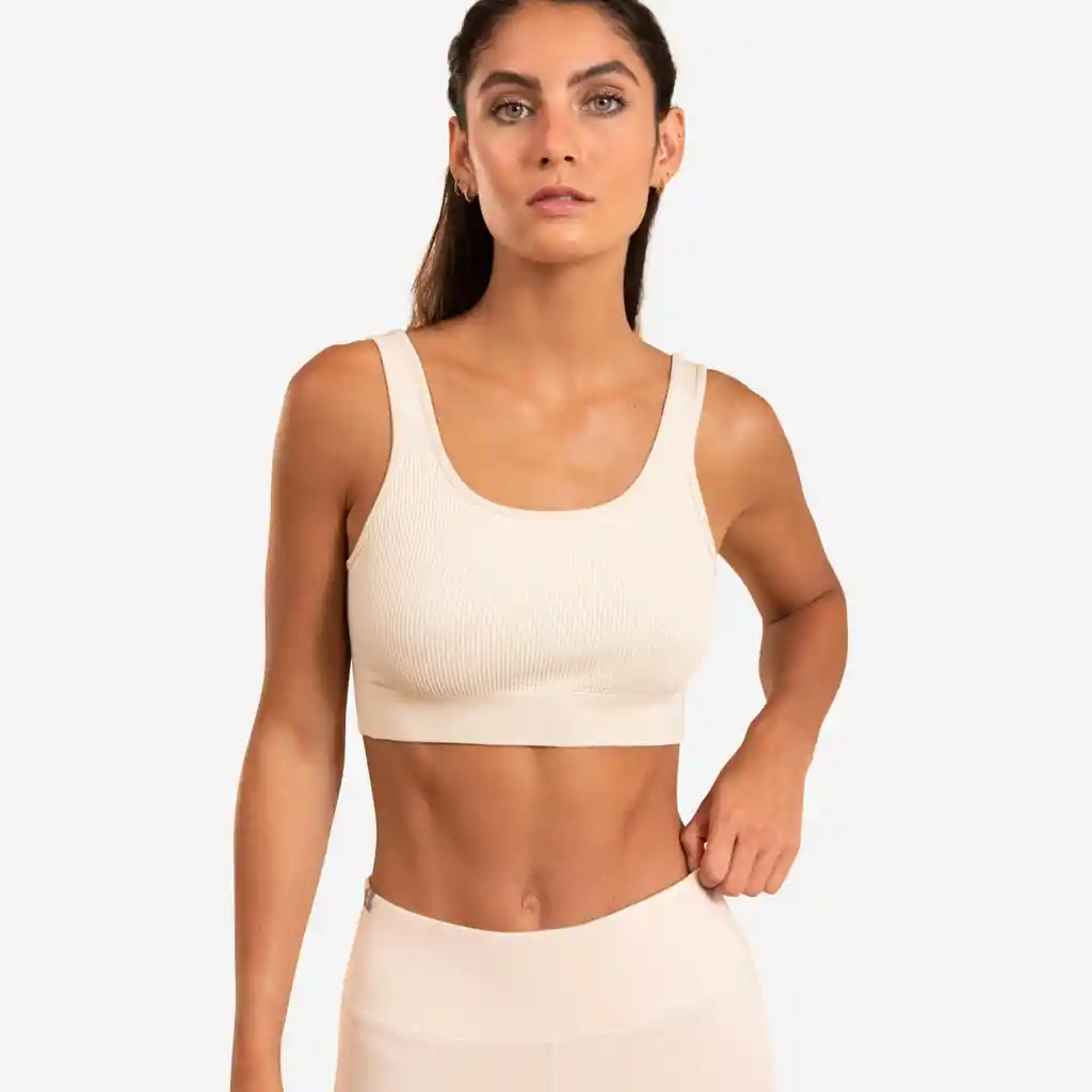 Top Deportivo Para Yoga Suave Para Mujer Kimjaly Crema