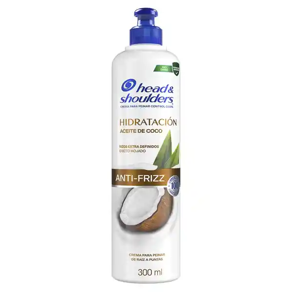 Crema para Peinar HS Head Shoulder Hidratacion Aceite de Coco Control Caspa Head and Shoulders 300 ml