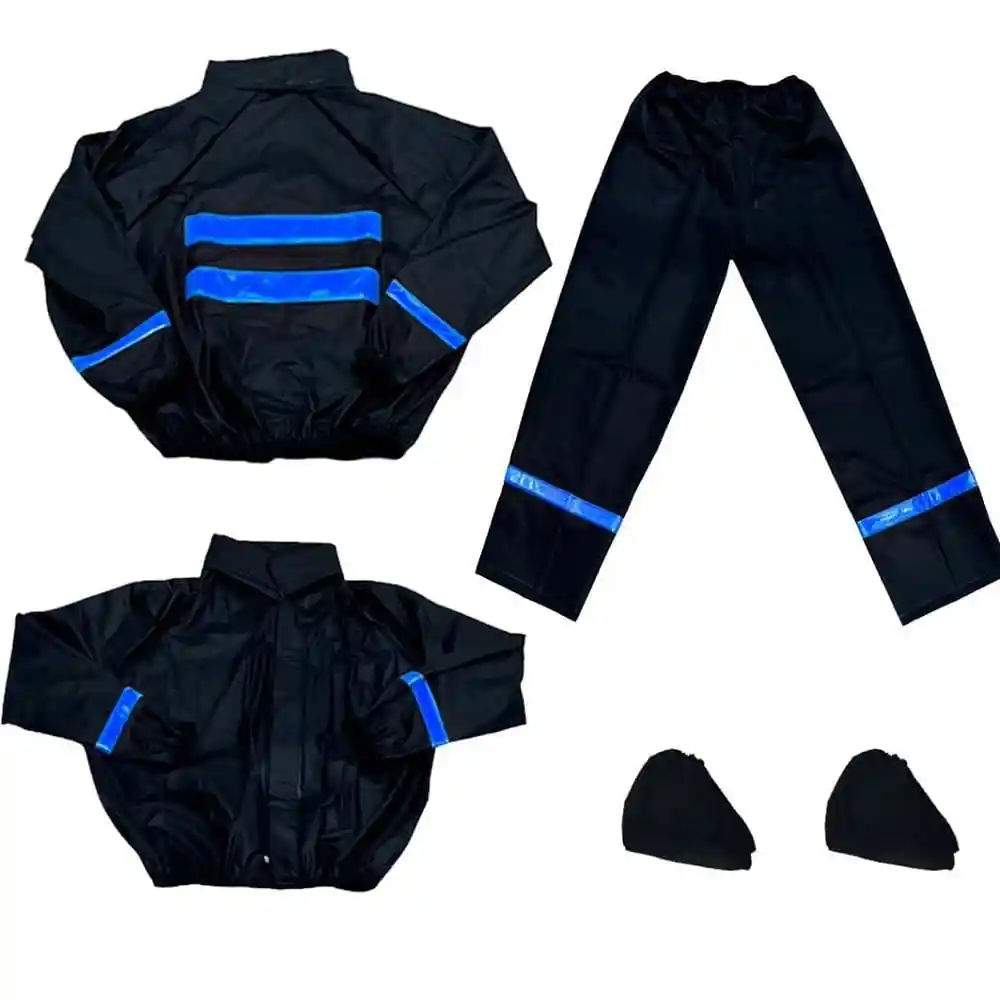 Datrak Impermeable Siliconado Negro Azul Resortado Tallas Xl C8