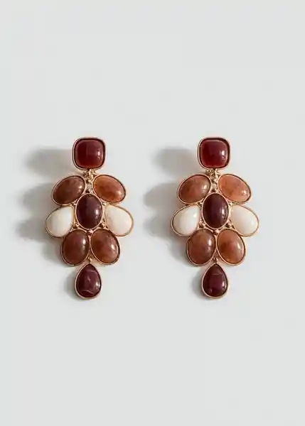 Pendiente Luna Marron Talla 99 Mujer Mango