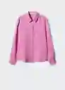 Camisa Lino Rosa Talla XS Mujer Mango